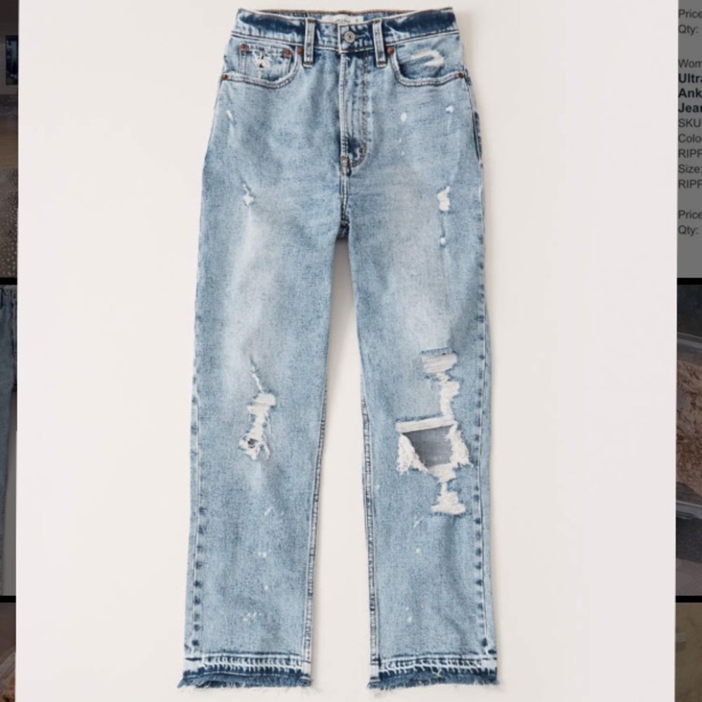 Abercrombie ultra high rise ankle straight jeans